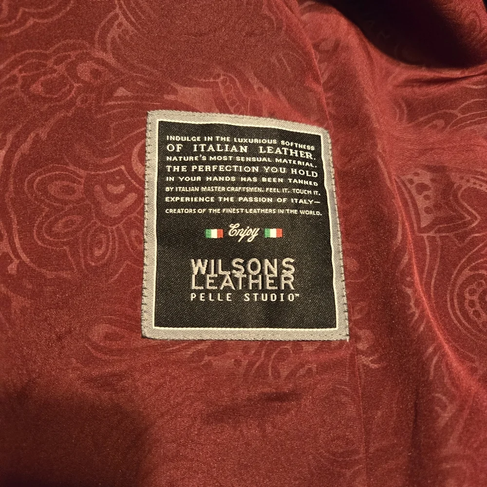 Wilsons Vintage Women's Rust Italian Leather Trenchcoat Sz XL - Picture 8 of 16